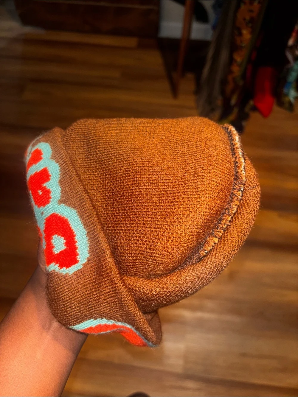 Guwop’s Garden Brown Beanie 'Water Your Garden' Graphic